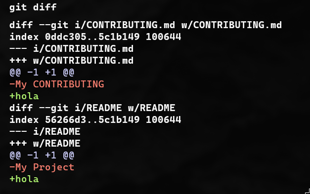 Output de git diff