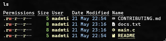 Output ls despues de git rm
