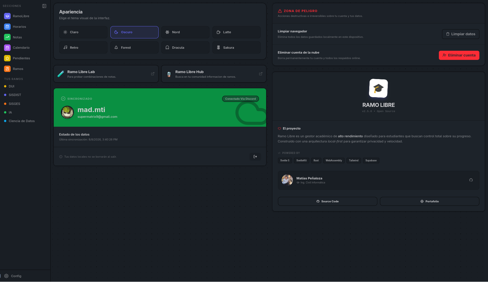 Configuracion - RamoLibre
